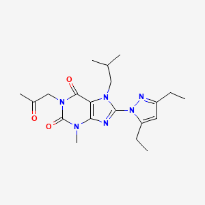 8-(3,5-diethyl-1H-pyrazol-1-yl)-3-methyl-7-(2-methylpropyl)-1-(2-oxopropyl)-2,3,6,7-tetrahydro-1H-purine-2,6-dione