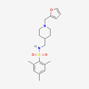 N-((1-(furan-2-ylmethyl)piperidin-4-yl)methyl)-2,4,6-trimethylbenzenesulfonamide