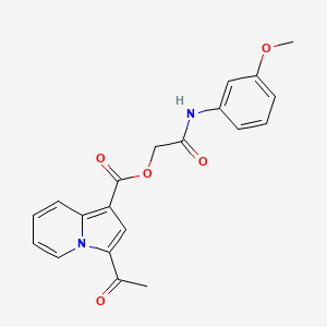 2-((3-Methoxyphenyl)amino)-2-oxoethyl 3-acetylindolizine-1-carboxylate