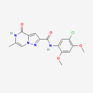 molecular formula C16H15ClN4O4 B2876791 N-(5-chloro-2,4-dimethoxyphenyl)-6-methyl-4-oxo-4,5-dihydropyrazolo[1,5-a]pyrazine-2-carboxamide CAS No. 1798673-76-3
