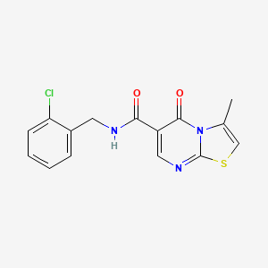 molecular formula C15H12ClN3O2S B2876793 N-[(2-chlorophenyl)methyl]-3-methyl-5-oxo-[1,3]thiazolo[3,2-a]pyrimidine-6-carboxamide CAS No. 851944-70-2