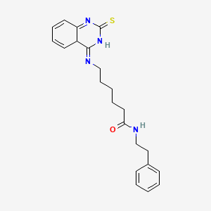 molecular formula C22H26N4OS B2876799 N-(2-phenylethyl)-6-[(2-sulfanylidene-1,2-dihydroquinazolin-4-yl)amino]hexanamide CAS No. 689266-35-1