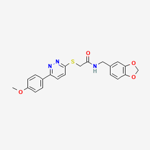 molecular formula C21H19N3O4S B2876814 N-[(2H-1,3-benzodioxol-5-yl)methyl]-2-{[6-(4-methoxyphenyl)pyridazin-3-yl]sulfanyl}acetamide CAS No. 893995-78-3