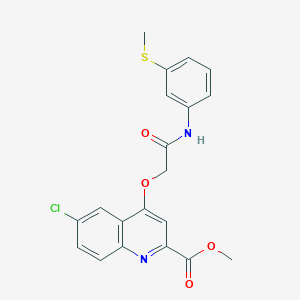 molecular formula C20H17ClN2O4S B2876828 Methyl 6-chloro-4-({[3-(methylsulfanyl)phenyl]carbamoyl}methoxy)quinoline-2-carboxylate CAS No. 1359392-42-9