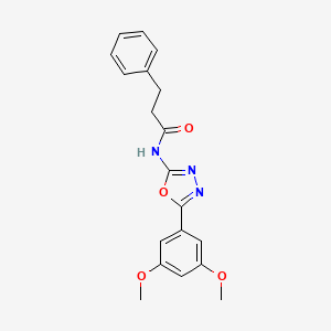 molecular formula C19H19N3O4 B2876844 N-[5-(3,5-dimethoxyphenyl)-1,3,4-oxadiazol-2-yl]-3-phenylpropanamide CAS No. 941892-28-0