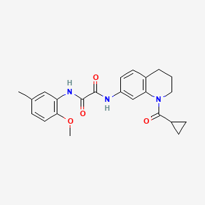 molecular formula C23H25N3O4 B2876851 N-(1-cyclopropanecarbonyl-1,2,3,4-tetrahydroquinolin-7-yl)-N'-(2-methoxy-5-methylphenyl)ethanediamide CAS No. 898413-56-4