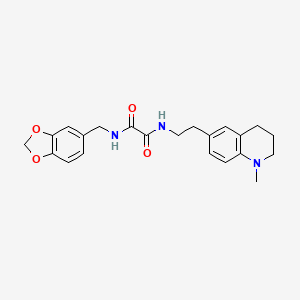 molecular formula C22H25N3O4 B2876862 N-[(2H-1,3-benzodioxol-5-yl)methyl]-N'-[2-(1-methyl-1,2,3,4-tetrahydroquinolin-6-yl)ethyl]ethanediamide CAS No. 946362-95-4