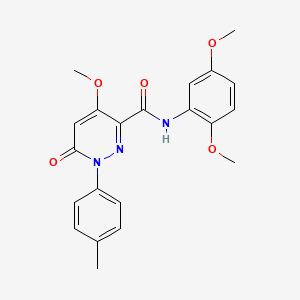 molecular formula C21H21N3O5 B2876869 N-(2,5-dimethoxyphenyl)-4-methoxy-1-(4-methylphenyl)-6-oxo-1,6-dihydropyridazine-3-carboxamide CAS No. 942005-09-6