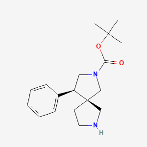 molecular formula C18H26N2O2 B2876883 tert-Butyl (4R,5R)-4-phenyl-2,7-diazaspiro[4.4]nonane-2-carboxylate CAS No. 2177267-56-8