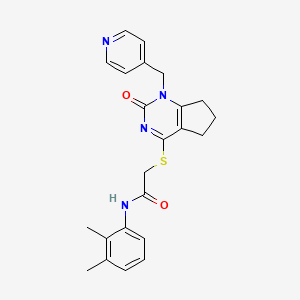 molecular formula C23H24N4O2S B2876885 N-(2,3-dimethylphenyl)-2-({2-oxo-1-[(pyridin-4-yl)methyl]-1H,2H,5H,6H,7H-cyclopenta[d]pyrimidin-4-yl}sulfanyl)acetamide CAS No. 946326-04-1