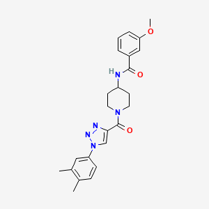 molecular formula C24H27N5O3 B2876888 N-(1-(1-(3,4-dimethylphenyl)-1H-1,2,3-triazole-4-carbonyl)piperidin-4-yl)-3-methoxybenzamide CAS No. 1251602-22-8