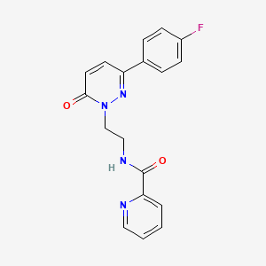 molecular formula C18H15FN4O2 B2876934 N-(2-(3-(4-fluorophenyl)-6-oxopyridazin-1(6H)-yl)ethyl)picolinamide CAS No. 921576-37-6