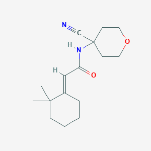molecular formula C16H24N2O2 B2876946 N-(4-cyanooxan-4-yl)-2-(2,2-dimethylcyclohexylidene)acetamide CAS No. 1798414-73-9