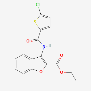 molecular formula C16H12ClNO4S B2876947 ethyl 3-(5-chlorothiophene-2-amido)-1-benzofuran-2-carboxylate CAS No. 477500-51-9