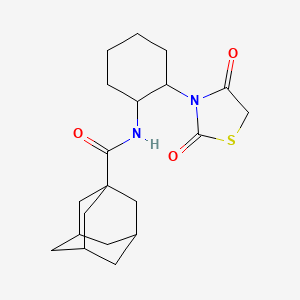 molecular formula C20H28N2O3S B2876953 N-[2-(2,4-dioxo-1,3-thiazolidin-3-yl)cyclohexyl]adamantane-1-carboxamide CAS No. 1207029-78-4