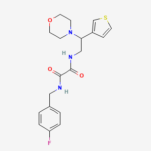 molecular formula C19H22FN3O3S B2877000 N1-(4-fluorobenzyl)-N2-(2-morpholino-2-(thiophen-3-yl)ethyl)oxalamide CAS No. 946355-82-4