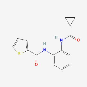 molecular formula C15H14N2O2S B2877007 N-(2-cyclopropaneamidophenyl)thiophene-2-carboxamide CAS No. 1206992-78-0