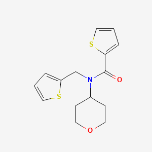 molecular formula C15H17NO2S2 B2877034 N-(tetrahydro-2H-pyran-4-yl)-N-(thiophen-2-ylmethyl)thiophene-2-carboxamide CAS No. 1797960-90-7
