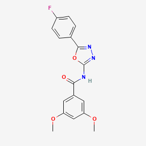 molecular formula C17H14FN3O4 B2877060 N-[5-(4-fluorophenyl)-1,3,4-oxadiazol-2-yl]-3,5-dimethoxybenzamide CAS No. 865285-38-7