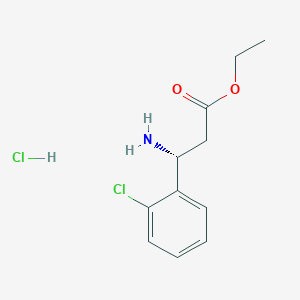 molecular formula C11H15Cl2NO2 B2877082 ethyl (3R)-3-amino-3-(2-chlorophenyl)propanoate hydrochloride CAS No. 2089245-85-0