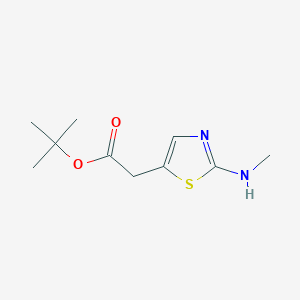 molecular formula C10H16N2O2S B2877090 Tert-butyl 2-[2-(methylamino)-1,3-thiazol-5-yl]acetate CAS No. 2248323-58-0