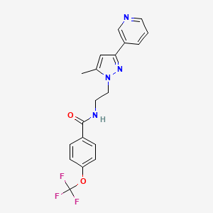 molecular formula C19H17F3N4O2 B2877095 N-(2-(5-methyl-3-(pyridin-3-yl)-1H-pyrazol-1-yl)ethyl)-4-(trifluoromethoxy)benzamide CAS No. 2034375-02-3