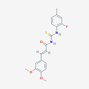 molecular formula C19H19FN2O3S B2877101 N-[3-(3,4-dimethoxyphenyl)acryloyl]-N'-(2-fluoro-4-methylphenyl)thiourea CAS No. 338403-77-3