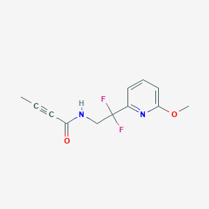 molecular formula C12H12F2N2O2 B2877132 N-[2,2-Difluoro-2-(6-methoxypyridin-2-yl)ethyl]but-2-ynamide CAS No. 2411257-37-7