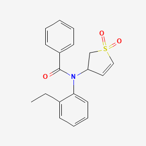 molecular formula C19H19NO3S B2877137 N-(1,1-DIOXIDO-2,3-DIHYDRO-3-THIOPHENYL)-N-(2-ETHYLPHENYL)BENZAMIDE CAS No. 326016-76-6