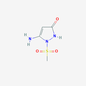 molecular formula C4H7N3O3S B2877159 5-amino-1-methanesulfonyl-1H-pyrazol-3-ol CAS No. 850026-06-1