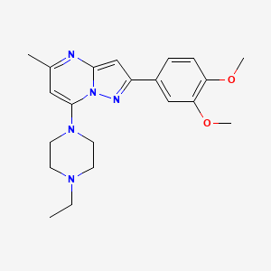 B2877172 2-(3,4-Dimethoxyphenyl)-7-(4-ethylpiperazin-1-yl)-5-methylpyrazolo[1,5-a]pyrimidine CAS No. 932987-87-6