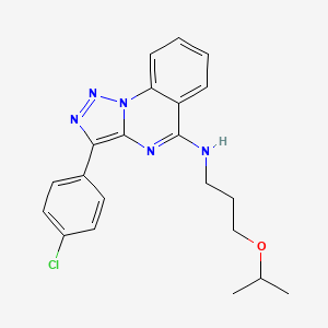 molecular formula C21H22ClN5O B2877177 3-(4-chlorophenyl)-N-[3-(propan-2-yloxy)propyl]-[1,2,3]triazolo[1,5-a]quinazolin-5-amine CAS No. 902580-50-1