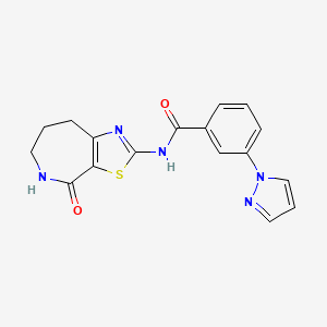 N-(4-oxo-5,6,7,8-tetrahydro-4H-thiazolo[5,4-c]azepin-2-yl)-3-(1H-pyrazol-1-yl)benzamide