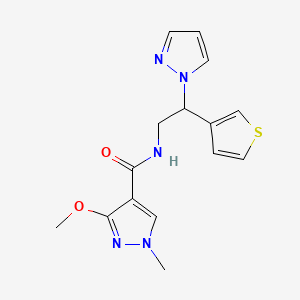 N-(2-(1H-pyrazol-1-yl)-2-(thiophen-3-yl)ethyl)-3-methoxy-1-methyl-1H-pyrazole-4-carboxamide