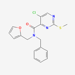 N-benzyl-5-chloro-N-(furan-2-ylmethyl)-2-methylsulfanylpyrimidine-4-carboxamide