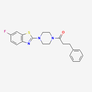 6-Fluoro-2-[4-(3-phenylpropanoyl)piperazin-1-yl]-1,3-benzothiazole