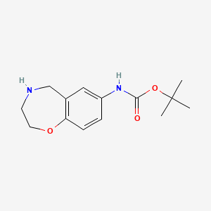 molecular formula C14H20N2O3 B2877208 tert-butyl N-(2,3,4,5-tetrahydro-1,4-benzoxazepin-7-yl)carbamate CAS No. 2089258-42-2