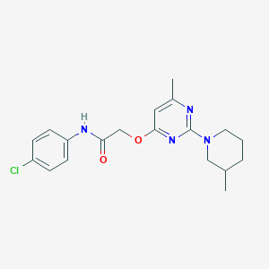 molecular formula C19H23ClN4O2 B2877249 N-(4-chlorophenyl)-2-{[6-methyl-2-(3-methylpiperidin-1-yl)pyrimidin-4-yl]oxy}acetamide CAS No. 1226430-31-4