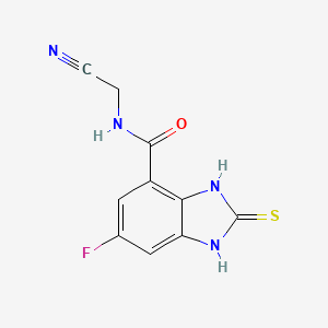 molecular formula C10H7FN4OS B2877252 N-(cyanomethyl)-5-fluoro-2-sulfanyl-1H-1,3-benzodiazole-7-carboxamide CAS No. 1808796-23-7
