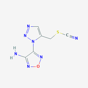 molecular formula C6H5N7OS B2877258 4-(5-(Thiocyanatomethyl)-1H-1,2,3-triazol-1-yl)-1,2,5-oxadiazol-3-amine CAS No. 890094-26-5