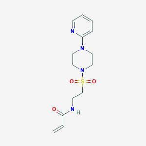 molecular formula C14H20N4O3S B2877259 N-[2-(4-Pyridin-2-ylpiperazin-1-yl)sulfonylethyl]prop-2-enamide CAS No. 2109140-64-7
