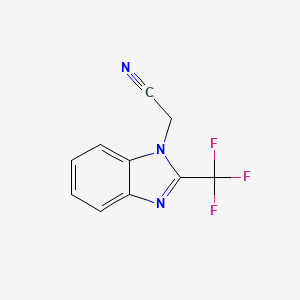 molecular formula C10H6F3N3 B2877279 2-[2-(trifluoromethyl)-1H-1,3-benzodiazol-1-yl]acetonitrile CAS No. 478042-43-2