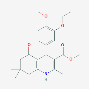 molecular formula C23H29NO5 B2877281 Methyl 4-(3-ethoxy-4-methoxyphenyl)-2,7,7-trimethyl-5-oxo-1,4,5,6,7,8-hexahydroquinoline-3-carboxylate CAS No. 537003-75-1
