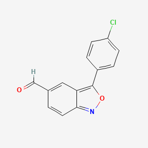 molecular formula C14H8ClNO2 B2877296 3-(4-Chlorophenyl)-2,1-benzisoxazole-5-carbaldehyde CAS No. 328272-55-5