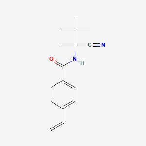molecular formula C16H20N2O B2877308 N-(1-cyano-1,2,2-trimethylpropyl)-4-ethenylbenzamide CAS No. 1825667-10-4