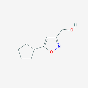 molecular formula C9H13NO2 B2877316 (5-Cyclopentyl-1,2-oxazol-3-yl)methanol CAS No. 1503814-28-5