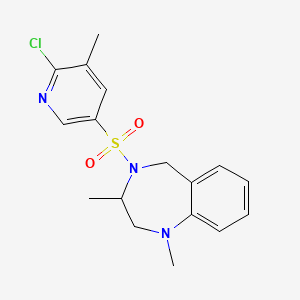 molecular formula C17H20ClN3O2S B2877328 4-[(6-chloro-5-methylpyridin-3-yl)sulfonyl]-1,3-dimethyl-2,3,4,5-tetrahydro-1H-1,4-benzodiazepine CAS No. 2094282-37-6