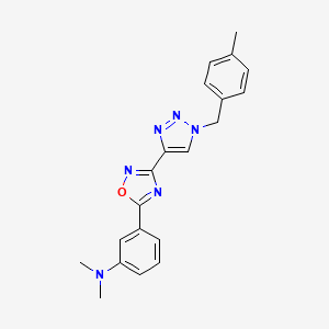 molecular formula C20H20N6O B2877353 N,N-dimethyl-3-(3-{1-[(4-methylphenyl)methyl]-1H-1,2,3-triazol-4-yl}-1,2,4-oxadiazol-5-yl)aniline CAS No. 1251689-80-1