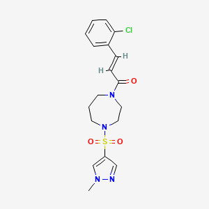 (E)-3-(2-chlorophenyl)-1-(4-((1-methyl-1H-pyrazol-4-yl)sulfonyl)-1,4-diazepan-1-yl)prop-2-en-1-one