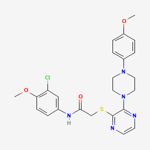 molecular formula C24H26ClN5O3S B2877385 N-(3-chloro-4-methoxyphenyl)-2-({3-[4-(4-methoxyphenyl)piperazin-1-yl]pyrazin-2-yl}sulfanyl)acetamide CAS No. 1185000-17-2